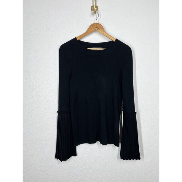 Banana Republic Ribbed Knit Sweater Top Medium M Pleated Bell Sleeves - Picture 1 of 6